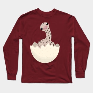 Cute baby ostrich in egg cartoon illustration Long Sleeve T-Shirt